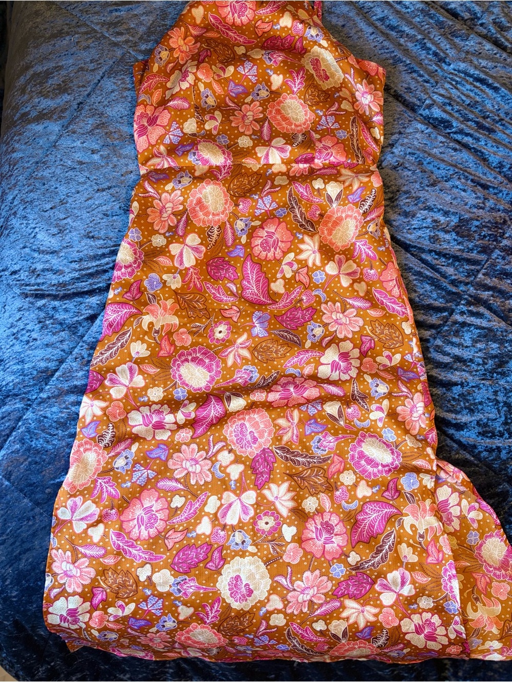 Ann Taylor Rust and Pink Floral Slip Midi Dress - Picture 2 of 4